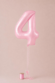 FOLIE BALLON, ROZE, 100 CM | CIJFER 4*
