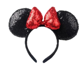 Minnie Mouse glitter diadeem rood 3D *