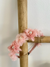 Diadeem bloemen, dusty pink