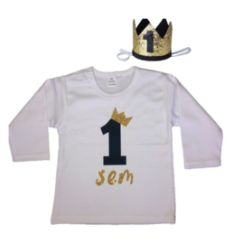 VERJAARDAGSHIRT ZWART/GOUD | GETAL