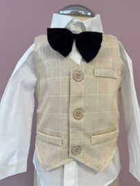 BRUIDSJONKER PAK BEIGE ruit| CHARLIE *  (3-delig)