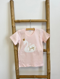 SHIRT ROZE + NAAM | ZWAAN