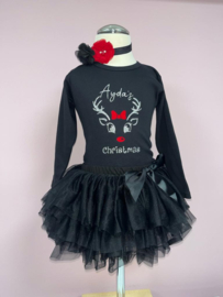 KERST SET TUTU ROOD OF ZWART + NAAM | JOAN