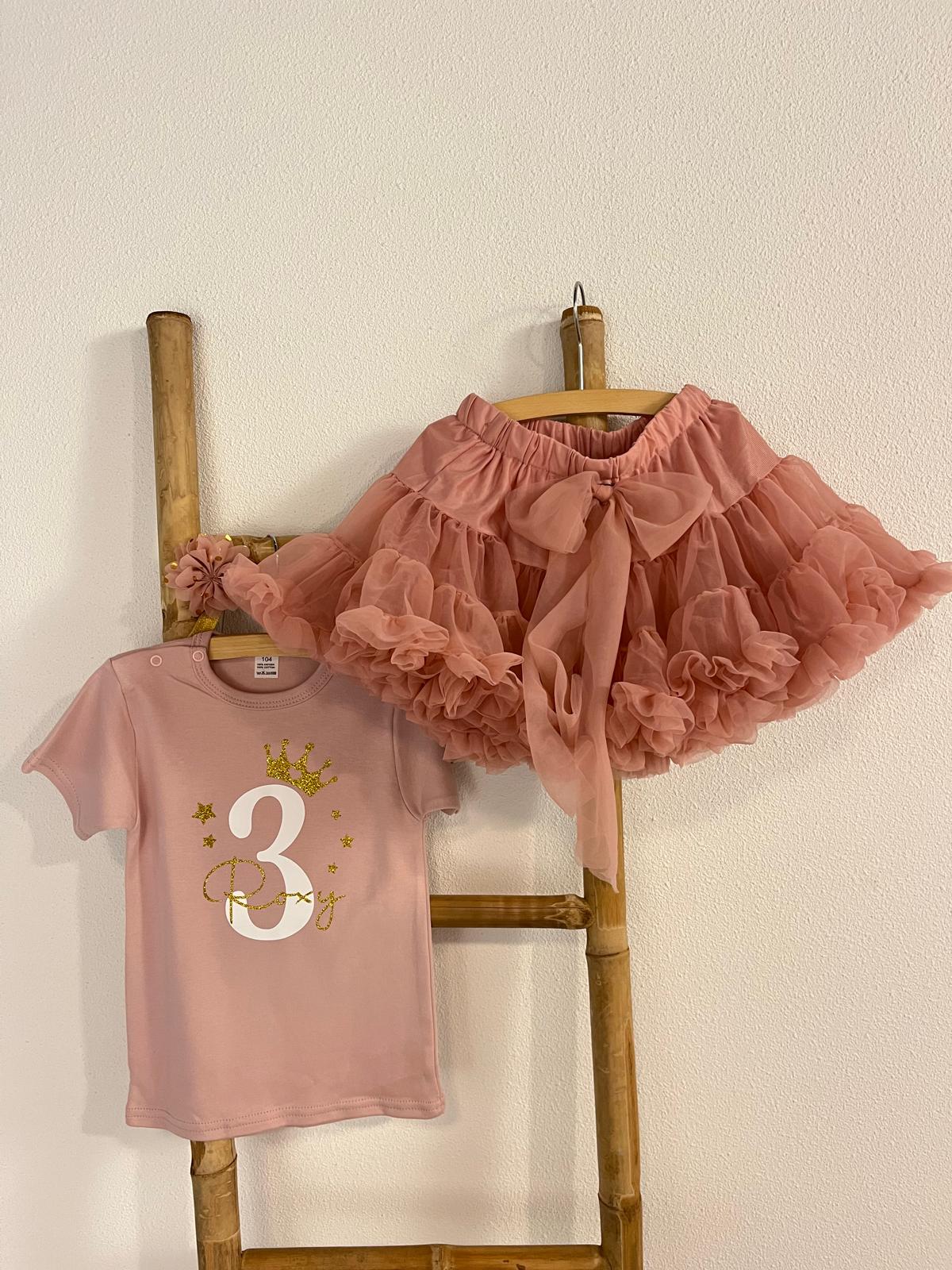 VERJAARDAGSET TUTU DEEP PINK, 1,2,3, 4 JAAR | LOVA