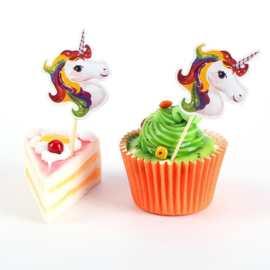 UNICORN CUPCAKE VERSIERING - 6 stuks