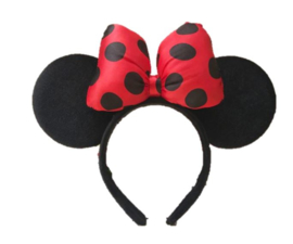 MUIS DIADEEM 3D | ROOD/ZWART STIP *