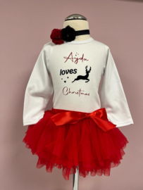 KERSTKLEDING TUTU ROOD + NAAM | AYDA