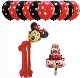 Minnie Mouse ballon set ROOD 1  (13-delig)