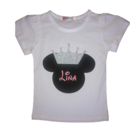 Minnie Mouse shirt met naam (134/140)