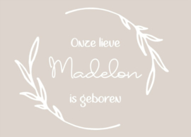 Raamsticker Geboorte Onze lieve ...is geboren (65 x 50 cm)