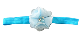 Haarband bloem klein, blauw