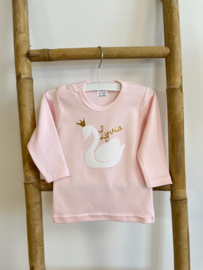 SHIRT ROZE + NAAM | ZWAAN