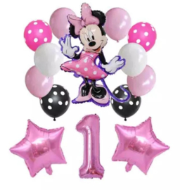 Minnie Mouse ballonnen 1 jaar (14-delig)