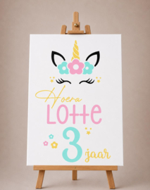 VERJAARDAG RAAMSTICKER (40 x 75 cm) | UNICORN