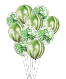 BALLONNENSET GROEN WILD, 10 stuks