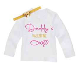 Shirt/romper Daddy's  Valentine (2-delig)