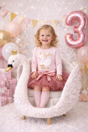 VERJAARDAG TUTUSET 1, 2 ,3, 4 JAAR DEEP PINK | ZWAAN