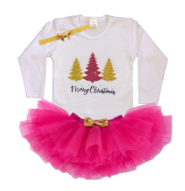 KERST OUTFIT TUTU, PINK | MERRY CHRISTMAS