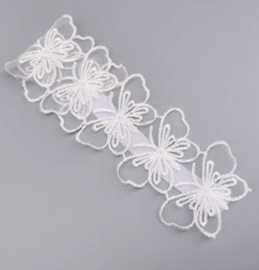 Haarband wit vlinders