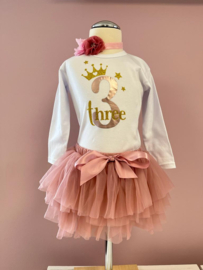 VERJAARDAGSET TUTU DUSTY PINK, 1 T/M 4 JAAR | MARIT