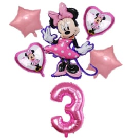 Minnie Mouse ballonnen 3 jaar (6-delig)
