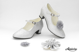 PRINSES SCHOENEN GLITTER 5-delig | ZILVER GLITTER