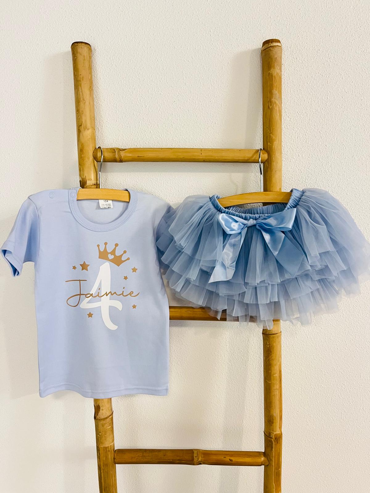 VERJAARDAGSET TUTU BLAUW, 1,2,3,4 JAAR | LOVA