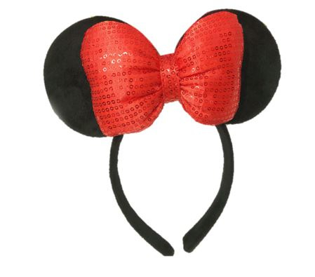 Minnie Mouse glitter diadeem rood 3D luxe *