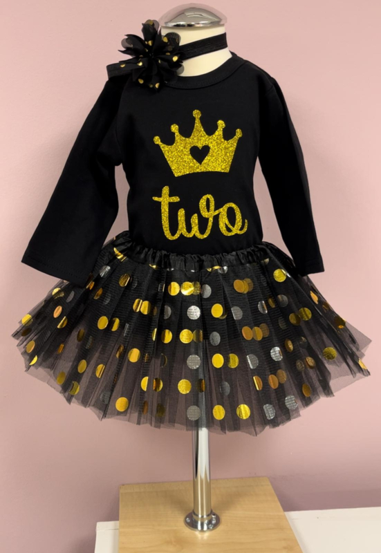 Zwarte jurk met gouden stippen sale