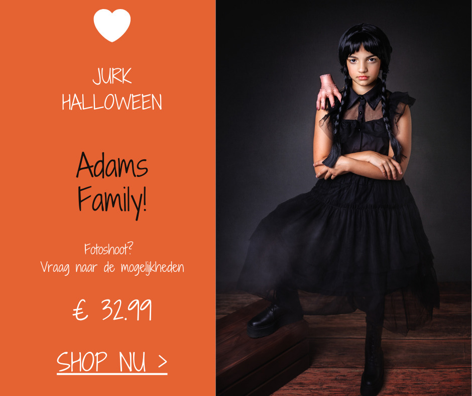 KINDERJURK-VERKLEEDJURK-HALLOWEEN-KLEEDJE-ADAMS-FAMILY-WEDNESDAY