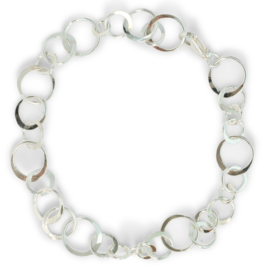 Speelse oogjes armband, zilver