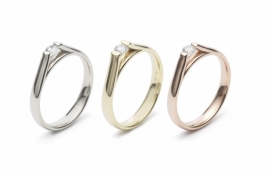 Roodgouden ring met lab grown diamant