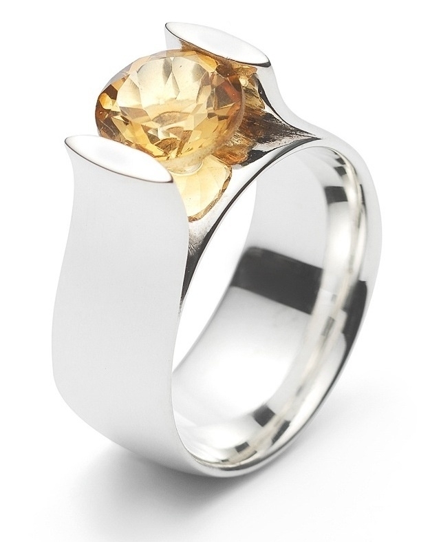 mouw Fauteuil Gepland Zilveren ring met Citrien | Ringen | Mio sieraden webshop