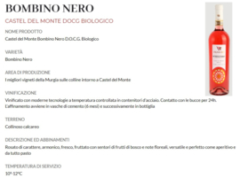 Bombino Nero, 2020,   D.O.C.G. Castel del Monte  BIO