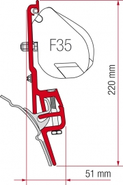 Adapter kit F45 (S) en F35pro voor VW T4 met Brandrup Toprail Fiamma
