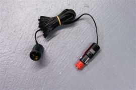 12 volt stekker voor 2 typen aansluitingen met 4 meter snoer en contrastekker