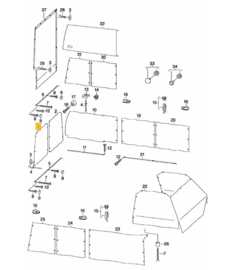 Gordijnset achterruit Volkswagen T4 California 96-03, zilvergrijs