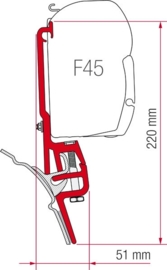 Adapter kit F45 (S) en F35pro voor VW T4 met Brandrup Toprail Fiamma