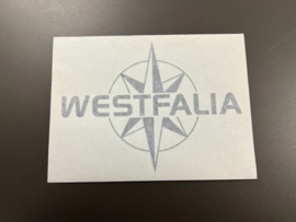 Sticker Windroos Westfalia zilver