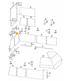 Gordijnset achterruit Volkswagen T4 California 96-03, zilvergrijs