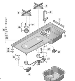 Ontstekingsset voor gaskookplaat T5/T6/T6.1