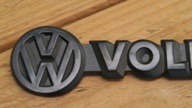 Volkswagen logo/embleem/badge zwart met zwarte tekst 31,5cm