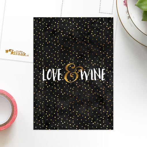 Ansichtkaart Love & Wine