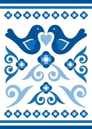 Ansichtkaart Delftsblauw Vogels