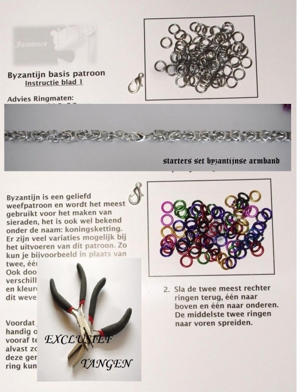 Verwonderend BGS-01A Chainmail starter set Byzantijnse armband +/- 19 cm. excl SR-68