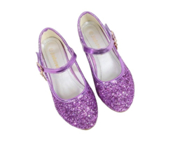 Spaanse schoenen paars glitter