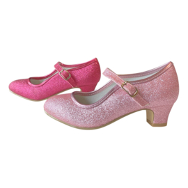 Spaanse schoenen roze glitter