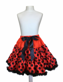 Petticoat tutu rokje rood met zwarte stippen, Luxe