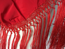 Spaanse Mantoncillo de Flamenco rood