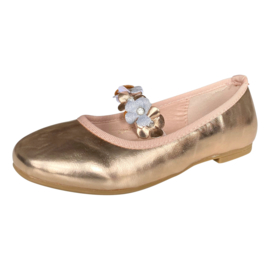 Ballerina schoenen Flores  rosé goud met hakje